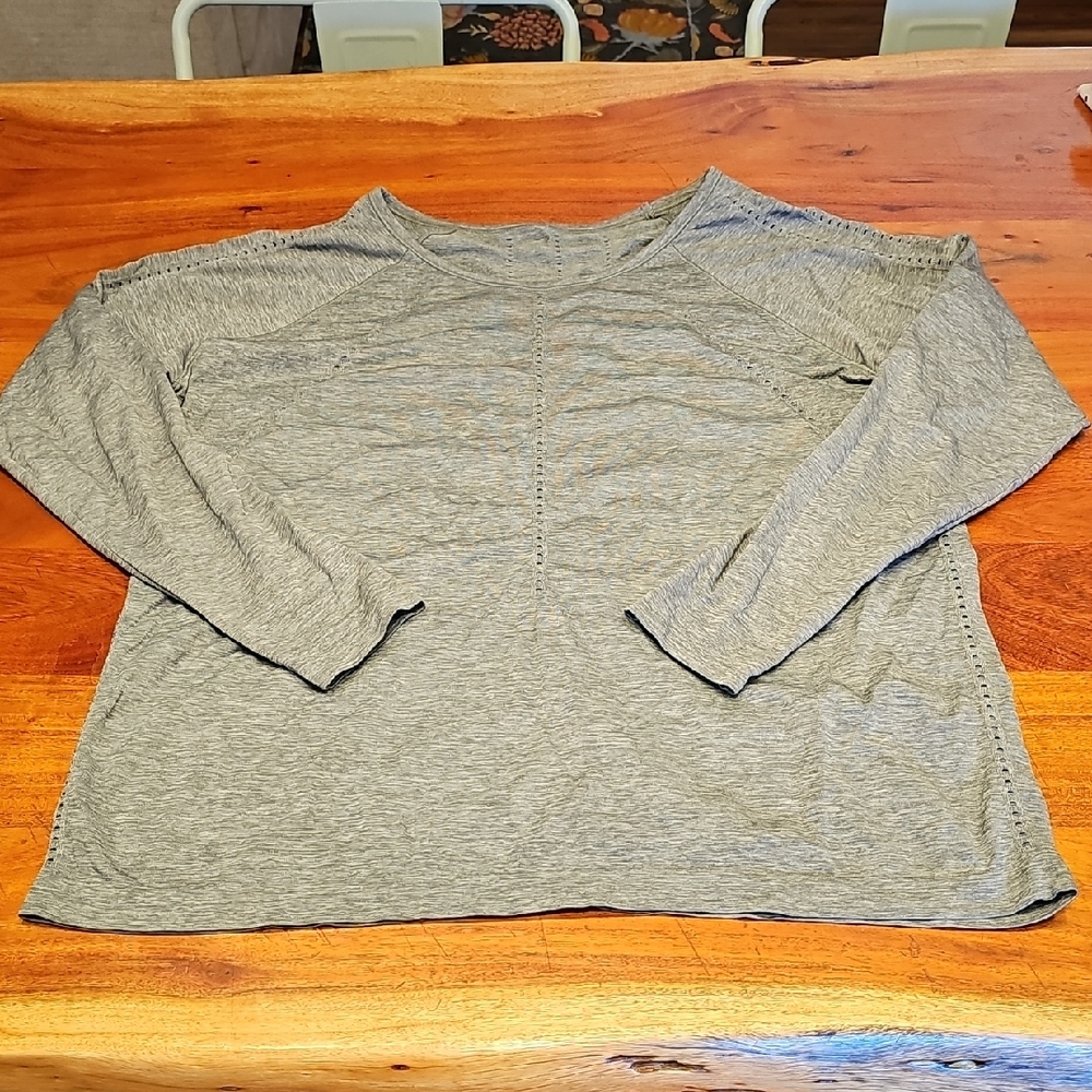 Gray Long Sleeve Top